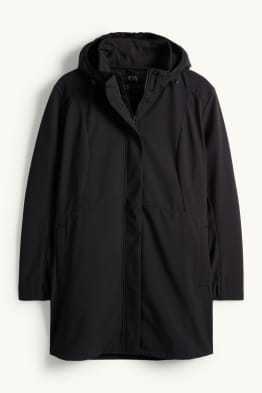 Softshellmantel mit Kapuze - wasserabweisend - 4 Way Stretch