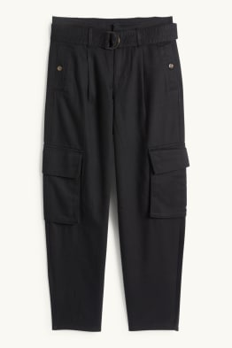 Pantalon cargo à ceinture - high waist - tapered fit