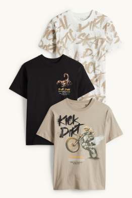 Wielopak, 3 szt. - motocykl, skorpion i skater - koszulka z krótkim rękawem