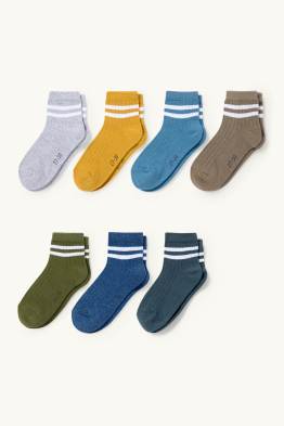 Lot de 7 paires - chaussettes - finition côtelée