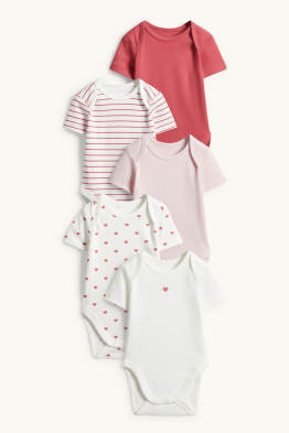 Lot de 5 - petit cœur - body bébé