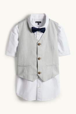 Set - Hemd, Weste und Fliege - 3 teilig - festlich