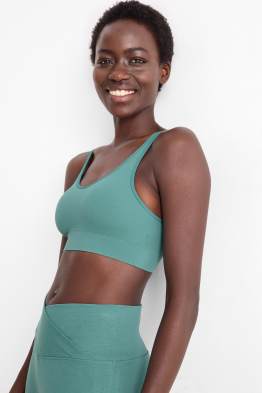 Sport-BH - wattiert - gerippt - seamless