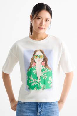 T-shirt - regular fit - glanseffect