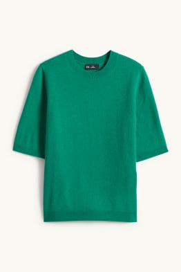 Kaschmir-Strickpullover - kurzarm