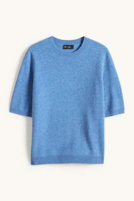 Kaschmir-Strickpullover - kurzarm