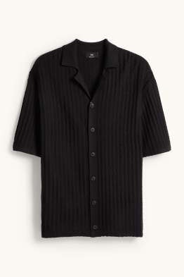 Chemise en maille - relaxed fit - col à revers - finition texturée