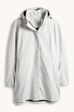 Softshellmantel mit Kapuze - wasserabweisend - 4 Way Stretch