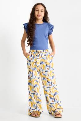 Stoffhose - Glanz-Effekt - gemustert