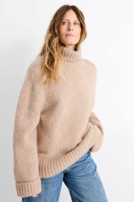 Rollkragenpullover - Mohair-Mix