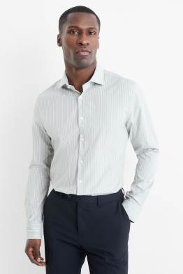 Camicia business - slim fit - collo all'italiana - senza necessità di stiratura - a righe