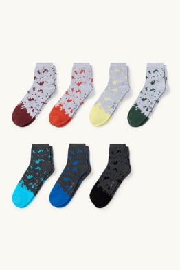 Lot de 7 paires - Pixel - chaussettes à motif