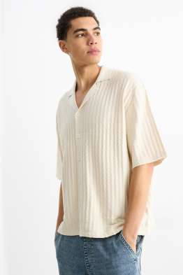 Chemise en maille - relaxed fit - col à revers - finition texturée