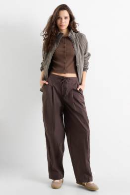 Stoffhose - Mid Waist - Barrel Leg