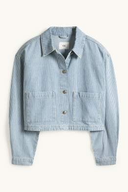 Džínová košilová halenka - pruhovaná