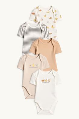 Lot de 5 - petit déjeuner - body bébé