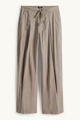 Plátěné kalhoty - mid waist - barrel leg