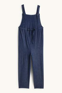 Těhotenské džínové kalhoty s laclem