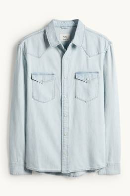 Camicia di jeans - regular fit - collo all'italiana