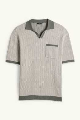 Koszulka polo z dzianiny - regular fit - ze wzorem