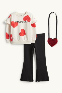 Hart - set - sweatshirt, legging en tasje - 3-delig