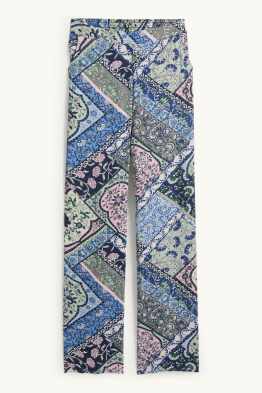 Pantalon - mid waist - wide leg - met patroon