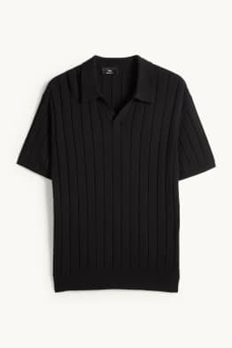 Strick-Poloshirt - Regular Fit - gerippt
