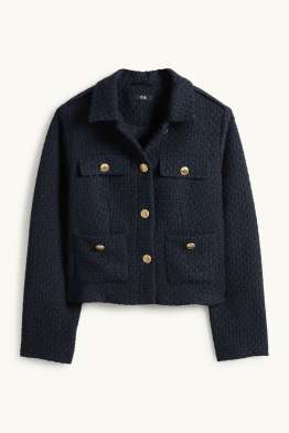 Bouclé-Blazer - tailliert - strukturiert