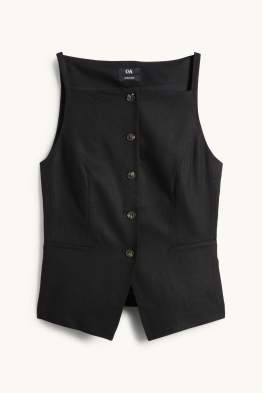 Business-Weste - tailliert - Leinen-Mix