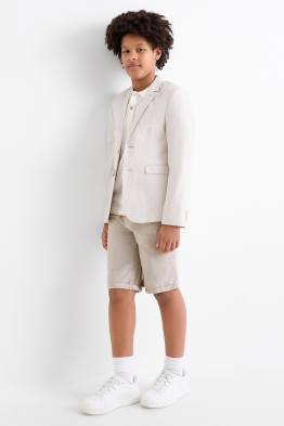 Bermudas avec bretelles et teneur en lin