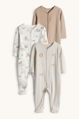 Lot de 3 - animaux sauvages - pyjamas bébé