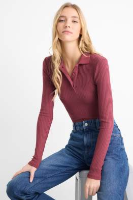 Polo - slim fit - acanalat