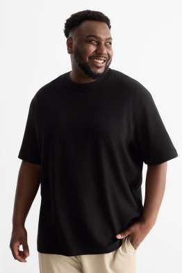 T-shirt - relaxed fit - finition côtelée