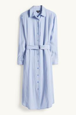 Blusenkleid mit Gürtel - gestreift