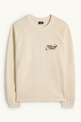 Long sleeve top - relaxed fit - textured