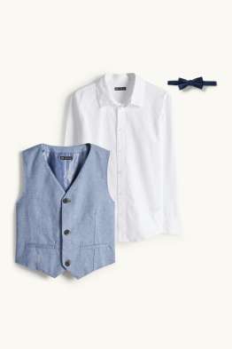 Ensemble - chemise, gilet sans manches et nœud papillon - 3 pièces - style festif