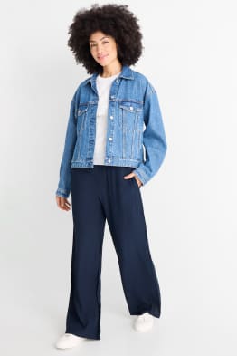 Stoffhose - Mid Waist - Wide Leg