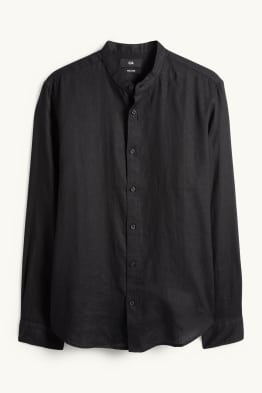 Chemise en lin - regular fit - encolure montante