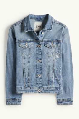 Floare și fluture - jachetă din denim