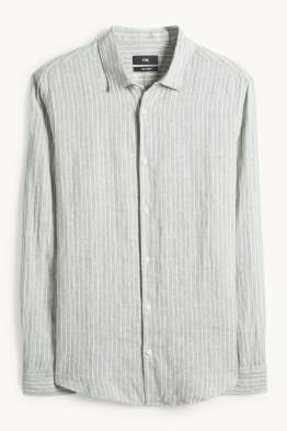 Chemise en lin - regular fit - col Kent - à rayures