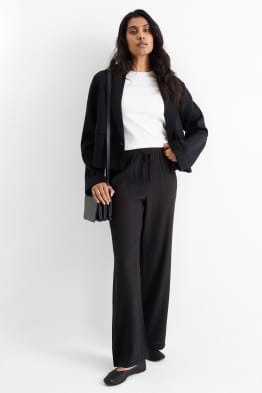 Pantalon en toile - mid waist - wide leg