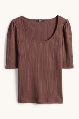 T-Shirt - Regular Fit - gerippt