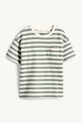 T-shirt - geribd - gestreept