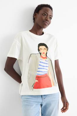 T-shirt - relaxed fit - effet brillant