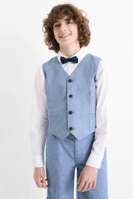 Ensemble - chemise, gilet sans manches et nœud papillon - 3 pièces - style festif