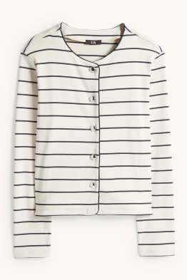 Strickjacke - gerippt - gestreift