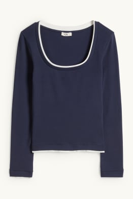 Langarmshirt - Slim Fit - 2-in-1-Look