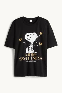 T-Shirt - Regular Fit - Glanz-Effekt - Peanuts