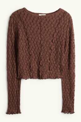 Crop Langarmshirt - Slim Fit