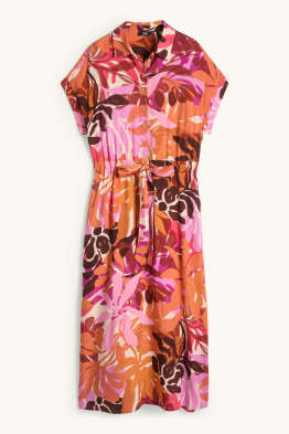 Rochie tip bluză din viscoză - straight fit - cu model